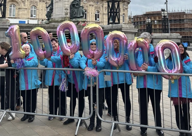 Balloons spell '1,000,000' to reflect the amazing amount of money raised by Mollie King for Comic Relief
