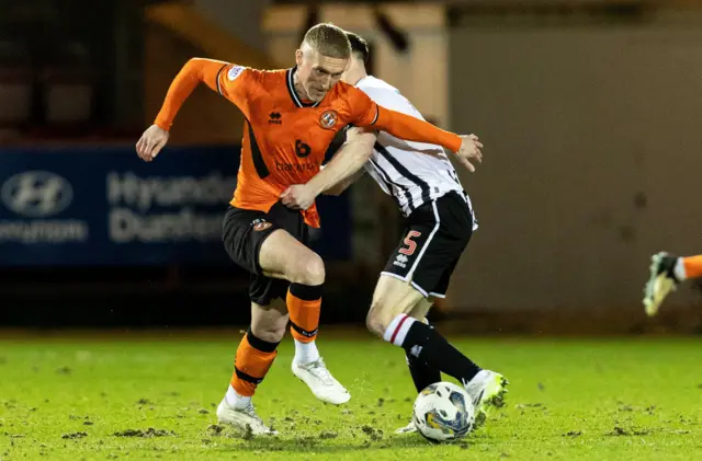 Chris Hamilton fouls Craig Sibbald