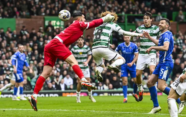 Kyogo Furuhashi scores for Celtic against St Johnstone