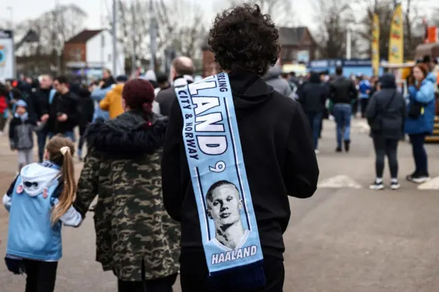 Manchester City fan at Etihad Stadium