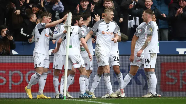 Swansea players celebrate