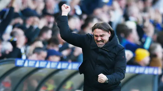 Daniel Farke celebrates