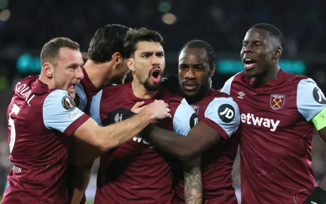 West Ham celebrate a goal