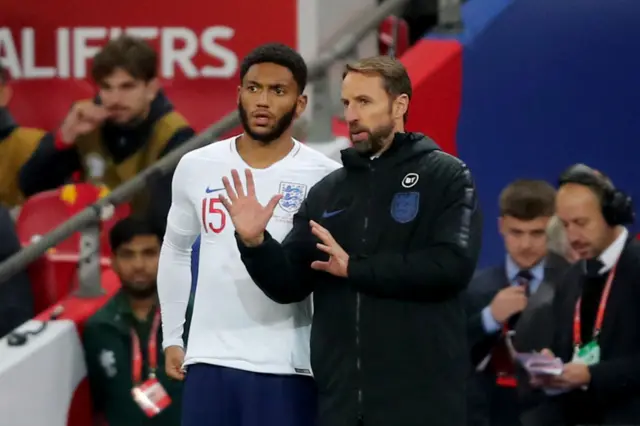 Joe Gomez and Gareth Southgate