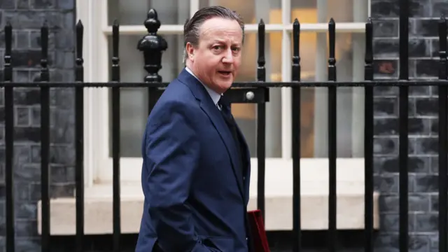 Foreign Secretary Lord Cameron arriving at Downing Street on March 12, 2024