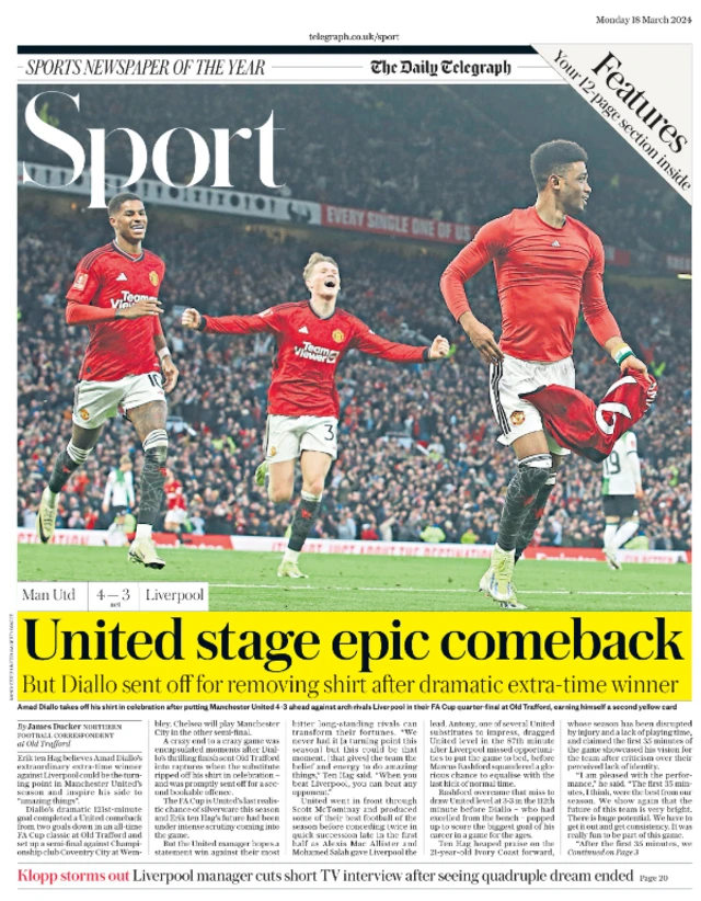 Daily Telegraph back page