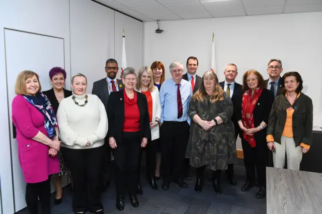 Mark Drakeford with his cabinet