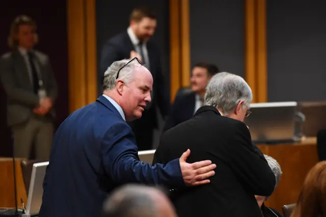 Andrew RT Davies, the Conservative Welsh leader. with Mark Drakeford