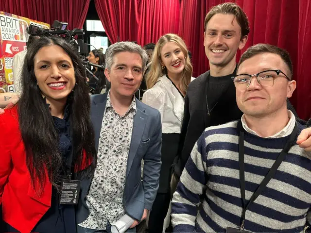 BBC team including Noor Nanji, Aoife Walsh and Mark Savage on the red carpet