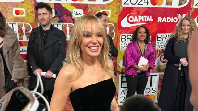 Kylie Minogue arrives at the Brit awards 2024