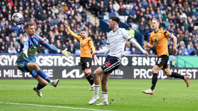 Aaron Collins scores for Derby against Cambridge