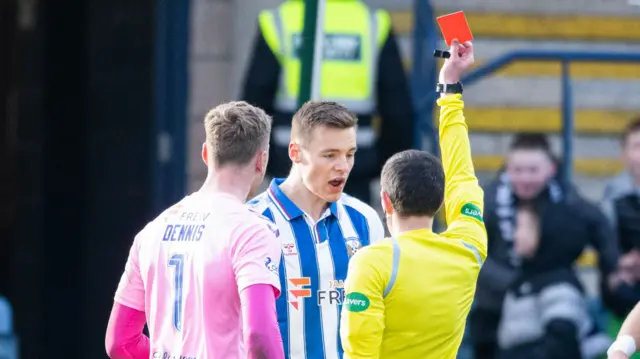 Lewis Mayo is sent off