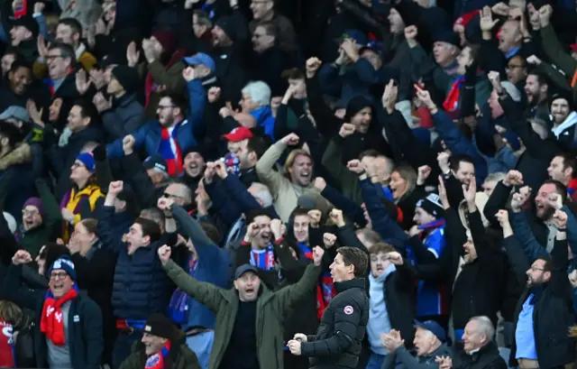 Crystal Palace Manager Oliver Glasner celebrates