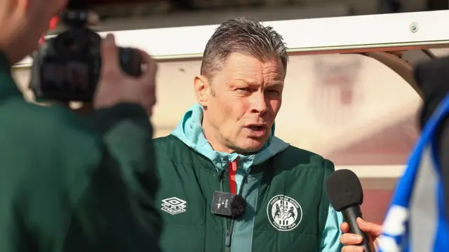 Forest Green Rovers manager Steve Cotterill talks to the media ahead of the game at Grimsby