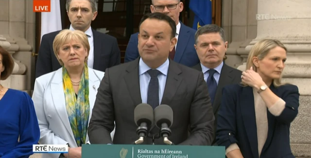 Leo Varadkar resigns, with cabinet colleagues lining up behind him