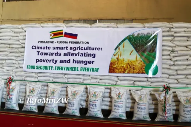 Grain and fertiliser donated by Russia to Zimbabwe