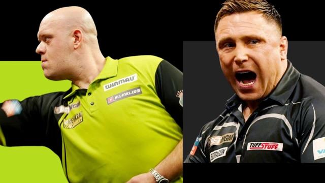 Graphic showing Michael van Gerwen and Gerwyn Price