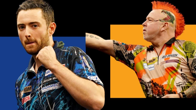 Graphic showing Luke Humphries and Peter Wright