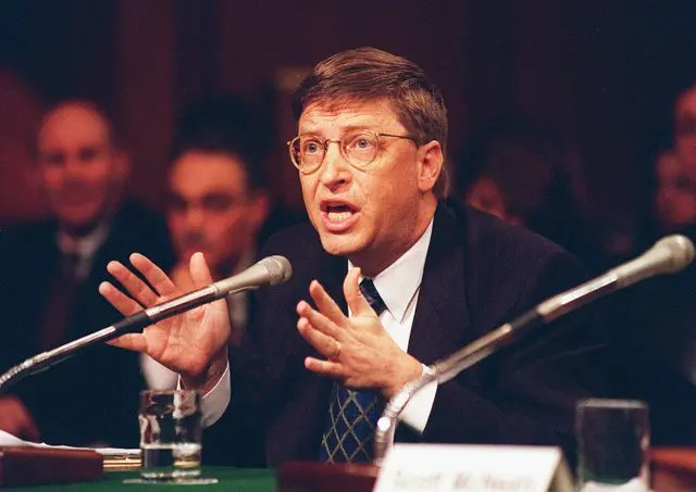 Microsoft CEO Bill Gates in 1998, speaking at a Senate Judiciary Committee hearing on market power in the software industry, focusing on competition and antitrust issues