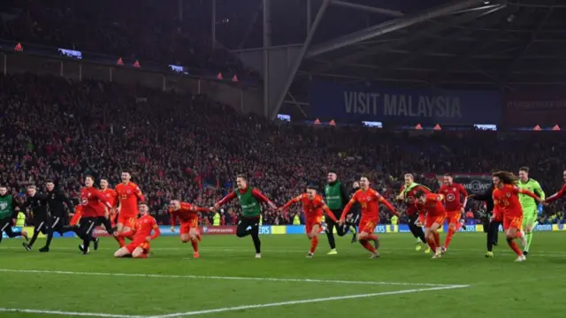 Wales celebrate