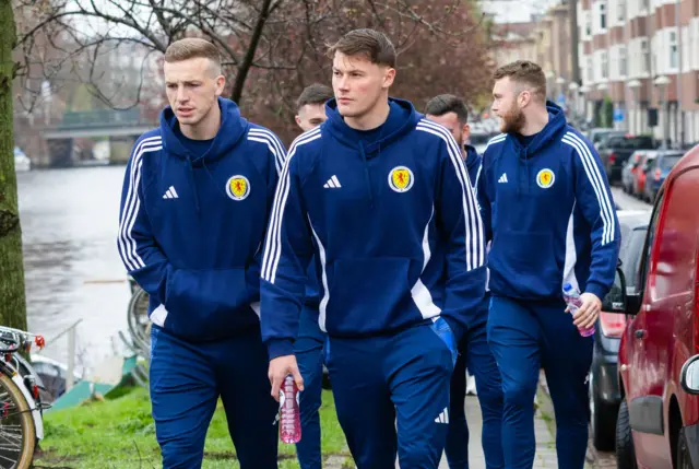 Lewis Ferguson and Nathan Patterson out on a walk before an international friendly match between the Netherlands and Scotland at the Johan Cruyff Arena,