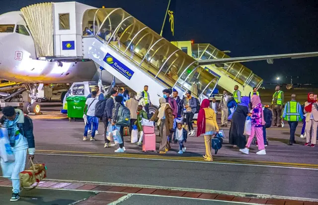 Ninety-one refugees and asylum seekers from Libya arrive in Rwanda on 21 March 2024