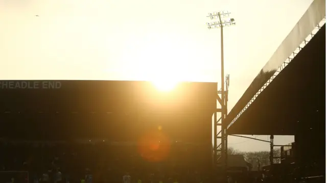 Edgeley Park as the sun goes down