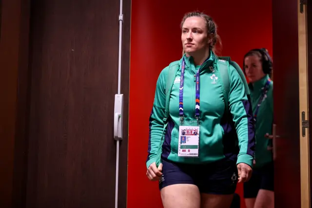 Ireland captain Edel McMahon pictured arriving ahead of the game