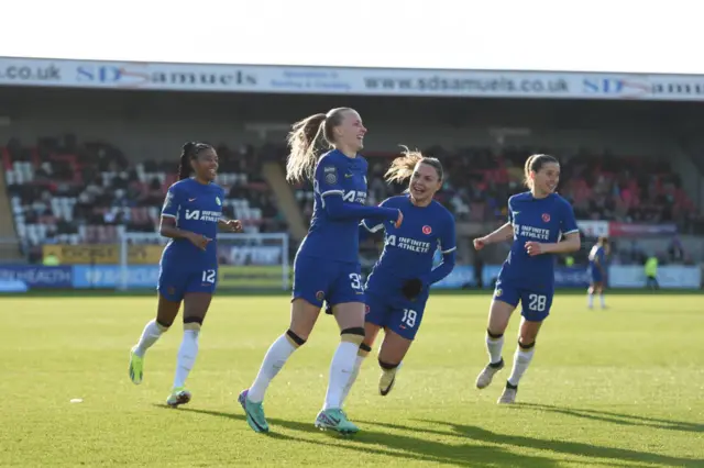 Beeveer-Jones celebrates scoring early for Chelsea