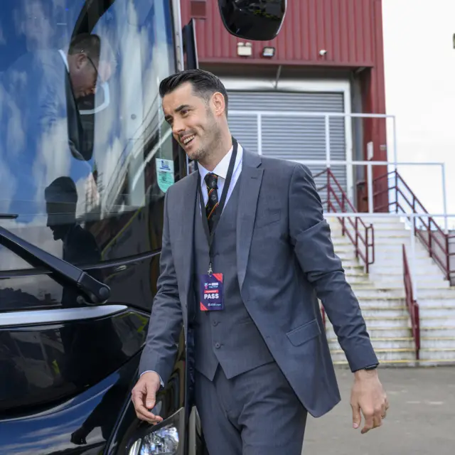 Partick Thistle manager Brian Graham arrives at Tynecastle