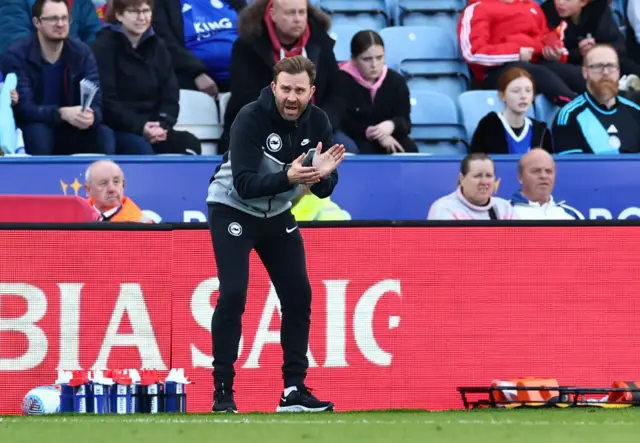 Harris cheers his players on from the touchiline