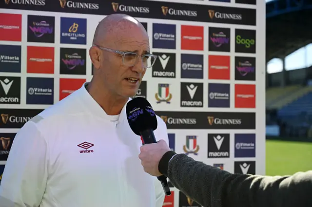 John Mitchell, Head Coach of England, speaks to the media