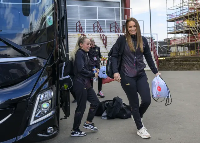 Partick Thistle arrive at Tynecastle