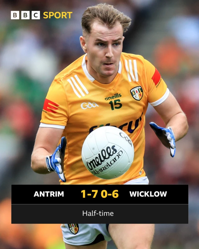 HT: Antrim 1-7 Wicklow 0-6