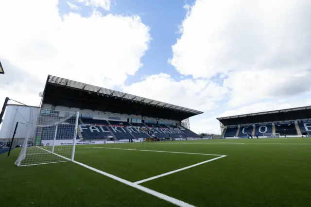 A general view of the Falkirk Stadium during the SPFL Trust Trophy Final match between The New Saints and Airdrieonians at Falkirk Stadium, on March 24, 2024, in Falkirk, Scotland.