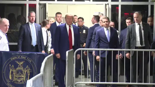 Donald Trump arrives at court in New York