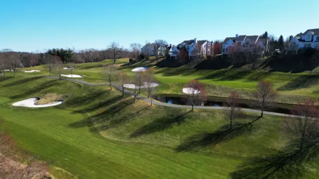 An aerial view of the Trump National Golf Club is seen on March 22, 2024 in Briarcliff Manor, New York. NY Attorney General Letitia James has filed judgments in Westchester County against former President Donald Trump and his eldest sons Don Jr. and Eric, along with several of their companies. The move would place liens on all properties that belong to the former president, his sons and the Trump Organization. James would begin to seize assets from the former president if he is not able to post bond in the $464 million civil fraud ruling against him. (Photo by Michael M. Santiago/Getty Images)