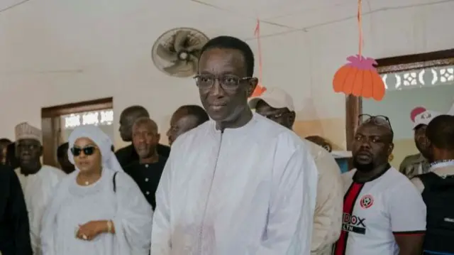 Amadou Ba at the polling station