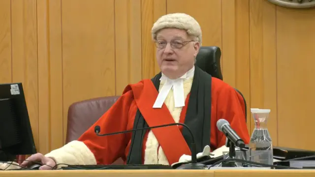 Judge Mr Justice Turner speaks during the sentencing at Nottingham Crown Court