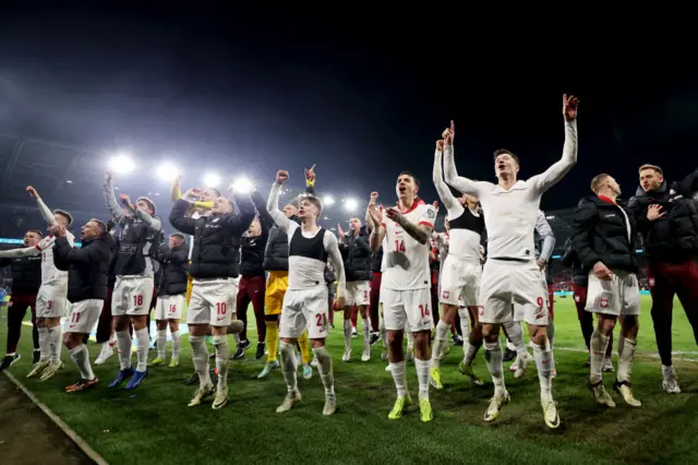 Poland players celebrate