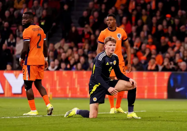 Scott McTominay playing for Scotland against the Netherlands