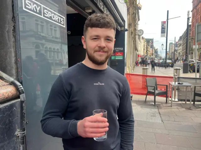 Jack Roberts outside a Cardiff pub