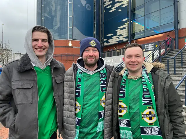 Northern Ireland fans Ryan, Adam, Keith