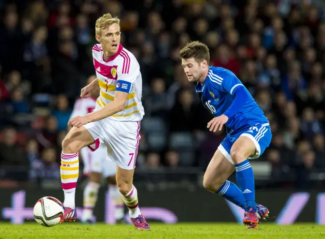 Darren Fletcher playing for Scotland against Northern Ireland