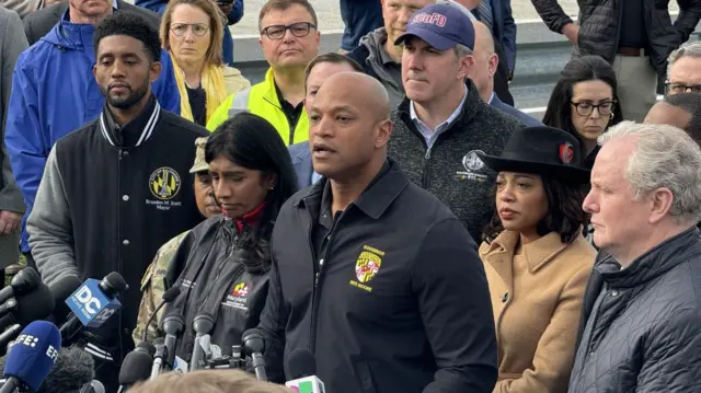 Maryland Governor Wes Moore addresses a crowd