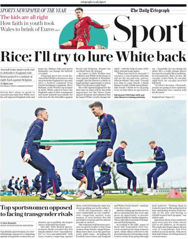 Telegraph back page