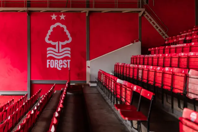 Nottingham Forest crest at the City Ground