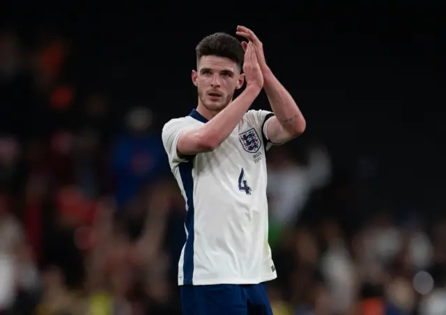 Declan Rice claps his hands