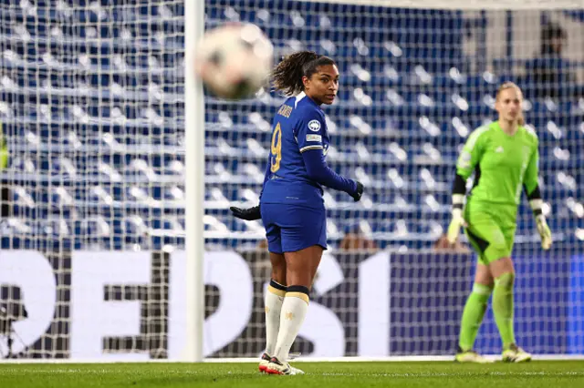 Catarina Macario of Chelsea looks on