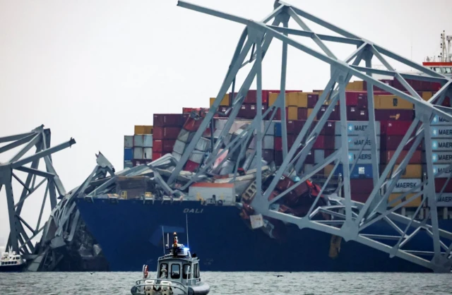 Search efforts continue more than a day after the Dali crashed into the Key Bridge in Baltimore - 27 March 2024